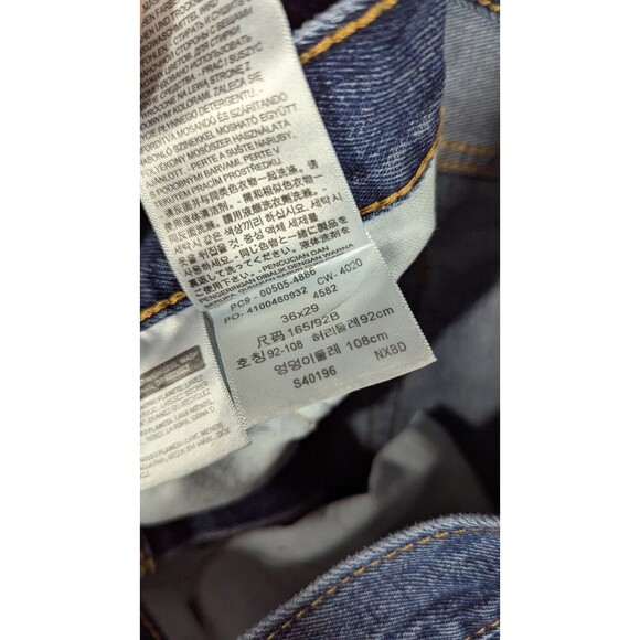 Levis Men Jeans 36x26 505 Straight Regular Fit Medium Wash Denim Zip Fly - Picture 10 of 14